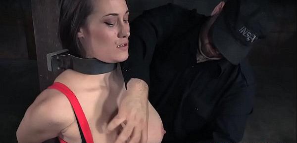  Breastbonded sub punished with vibrator